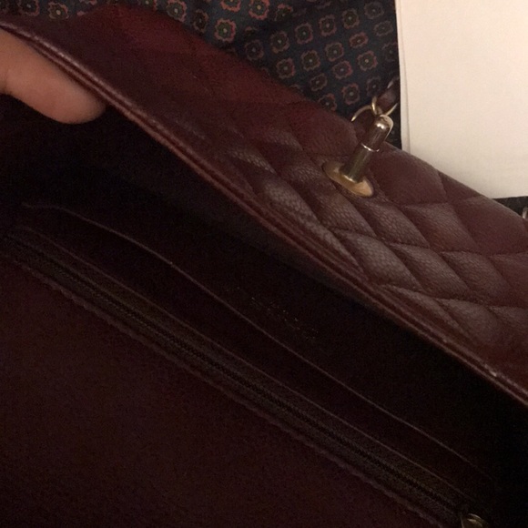 CHANEL Burgundy Mini Rectangular Caviar bag RARE - Picture 7 of 7